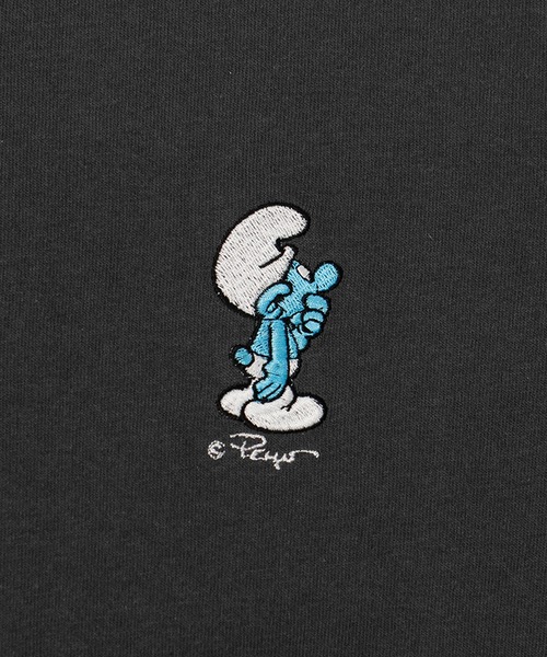 ALWAYS GOOD TIME(オルウェイズグッドタイム)の「【THE SMURFS/スマーフ】ワンポイント刺繍/プリントクルーネックロンT(Tシャツ/カットソー・メンズ・スミクロ/オートミール・L/LL/M)」の10枚目の写真