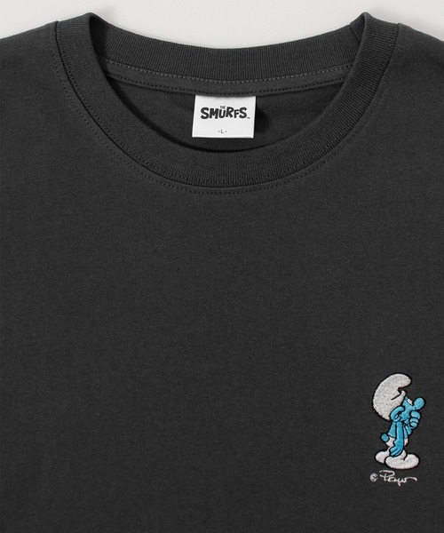 ALWAYS GOOD TIME(オルウェイズグッドタイム)の「【THE SMURFS/スマーフ】ワンポイント刺繍/プリントクルーネックロンT(Tシャツ/カットソー・メンズ・スミクロ/オートミール・L/LL/M)」の9枚目の写真