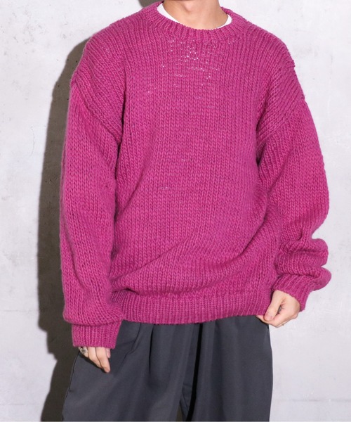 bukht(ブフト)の「BUKHT / ブフト PERUVIAN HAND KNIT SWEATER ペルー産ハンドニットセーター(ニット/セーター・メンズ・ブルー/オレンジ/マスタード/ダークブラウン/パープル・ONE SIZE)」の20枚目の写真