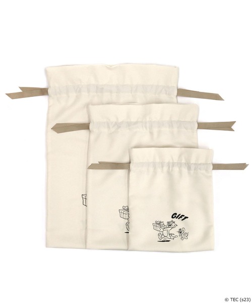 Tom＆Jerry（トムアンドジェリー）の「【公式】TOMandJERRY ラッピング巾着ポーチ（ラッピングキット・レディース・ベージュ・S/M/L）」の10枚目の写真