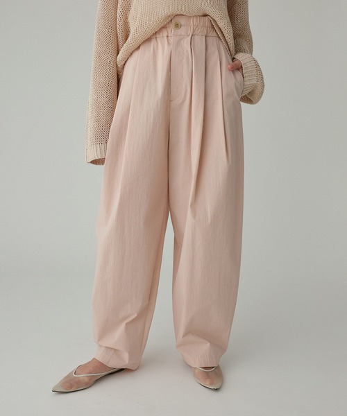 BABYLONE（バビロン）の「コットンナイロンタックパンツ（その他パンツ・レディース・ダークグレー/アイボリー/ベージュ/ブラック/カーキ/ブルー/ピンク/ダークカーキ/サックスブルー/ブラウン/ライトベージュ/ベビーピンク/ネイビー・フリー/38inch/36inch）」の13枚目の写真