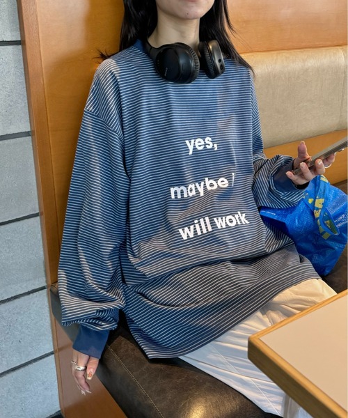 CIAOPANIC TYPY（チャオパニックティピー）の「【UNISEX】メッセージプリントロンTee（Tシャツ/カットソー・メンズ・グレー/イエロー/ホワイト/グレー系その他/ブラック/ブラウン/ブルー・LARGE/MEDIUM）」の6枚目の写真