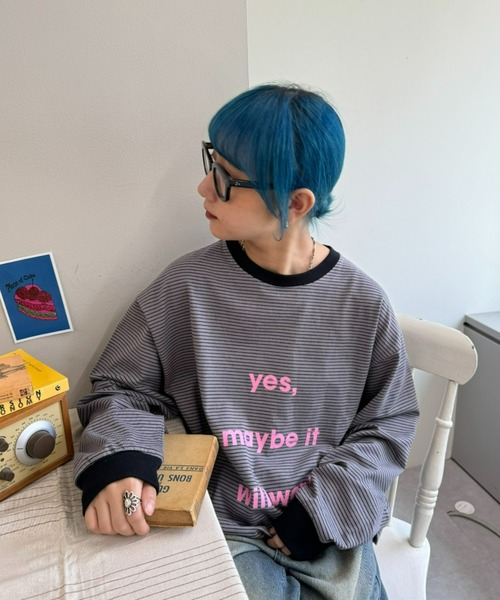 CIAOPANIC TYPY（チャオパニックティピー）の「【UNISEX】メッセージプリントロンTee（Tシャツ/カットソー・メンズ・グレー/イエロー/ホワイト/グレー系その他/ブラック/ブラウン/ブルー・LARGE/MEDIUM）」の18枚目の写真