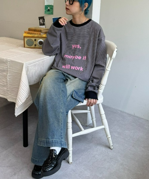 CIAOPANIC TYPY（チャオパニックティピー）の「【UNISEX】メッセージプリントロンTee（Tシャツ/カットソー・メンズ・グレー/イエロー/ホワイト/グレー系その他/ブラック/ブラウン/ブルー・LARGE/MEDIUM）」の19枚目の写真