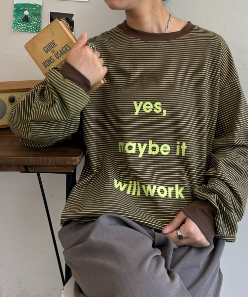 CIAOPANIC TYPY（チャオパニックティピー）の「【UNISEX】メッセージプリントロンTee（Tシャツ/カットソー・メンズ・グレー/イエロー/ホワイト/グレー系その他/ブラック/ブラウン/ブルー・LARGE/MEDIUM）」の22枚目の写真