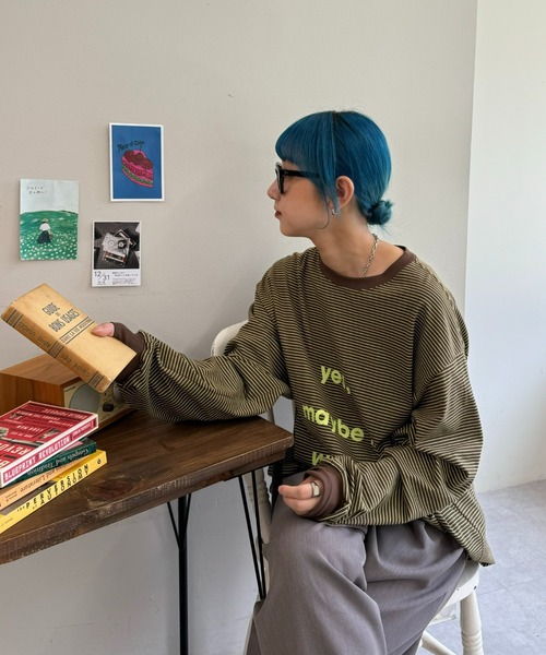 CIAOPANIC TYPY（チャオパニックティピー）の「【UNISEX】メッセージプリントロンTee（Tシャツ/カットソー・メンズ・グレー/イエロー/ホワイト/グレー系その他/ブラック/ブラウン/ブルー・LARGE/MEDIUM）」の20枚目の写真