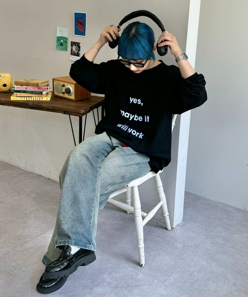 CIAOPANIC TYPY（チャオパニックティピー）の「【UNISEX】メッセージプリントロンTee（Tシャツ/カットソー・メンズ・グレー/イエロー/ホワイト/グレー系その他/ブラック/ブラウン/ブルー・LARGE/MEDIUM）」の16枚目の写真