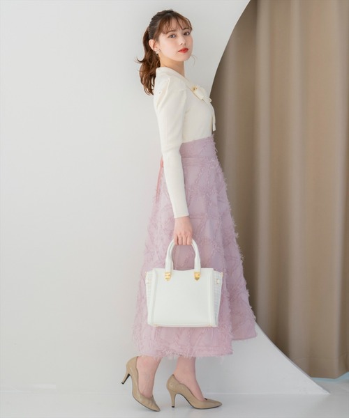 WILLSELECTION（ウィルセレクション）の「フェザージャガードフレアスカート（スカート・レディース・オフホワイト/ブラック/ピンク・FREE）」の22枚目の写真