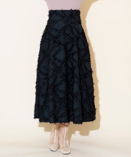 WILLSELECTION（ウィルセレクション）の「フェザージャガードフレアスカート（スカート・レディース・オフホワイト/ブラック/ピンク・FREE）」の14枚目の写真