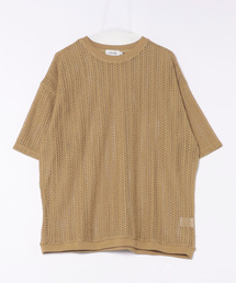【ATELANE】カットレースクルーショートスリーブTシャツ/メンズ