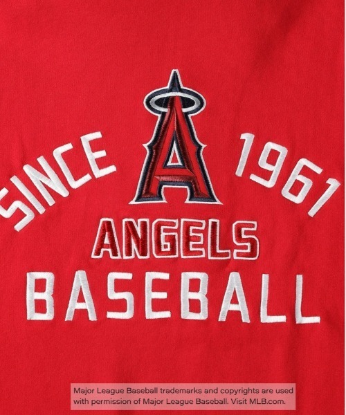 MLB別注】ワッペン刺繍プリントハーフジップスウェット
