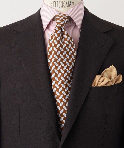 ERRICO FORMICOLA(エッリコフォルミコラ)の「<ERRICO FORMICOLA>オーバル プリント ネクタイ(ネクタイ・メンズ・ブラウン/ネイビー・FREE)」の1枚目の写真