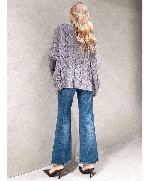 GYDA（ジェイダ）の「モールヤーンケーブルニットカーディガン（カーディガン/ボレロ・レディース・チャコールグレー/アイボリー/ミント・FREE）」の18枚目の写真