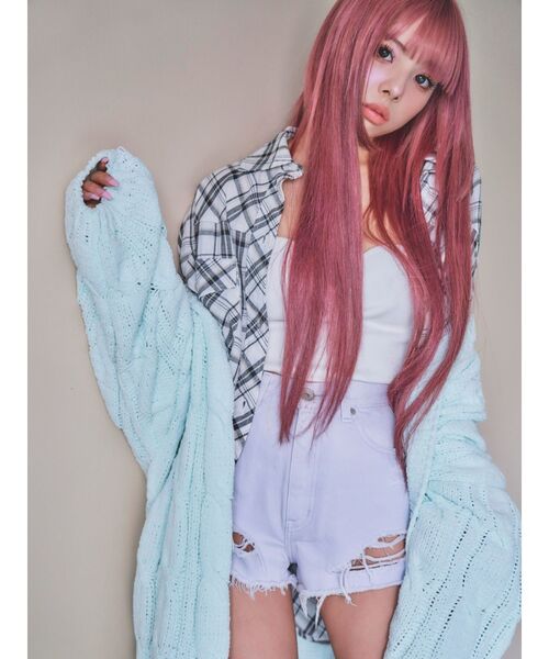 GYDA（ジェイダ）の「モールヤーンケーブルニットカーディガン（カーディガン/ボレロ・レディース・チャコールグレー/アイボリー/ミント・FREE）」の21枚目の写真