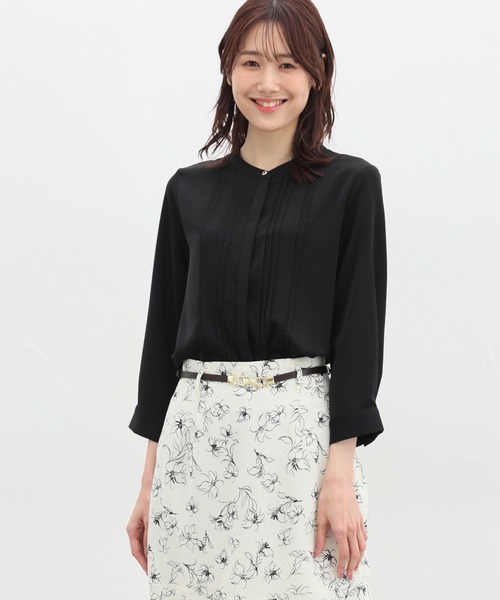 Honeys(ハニーズ)の「8分袖ピンタックブラウス(シャツ/ブラウス・レディース・ホワイト/ライトグレー/ブラック/サックスブルー/ライトピンク/ピンク系その他・S/M/L/LL/3L)」の20枚目の写真