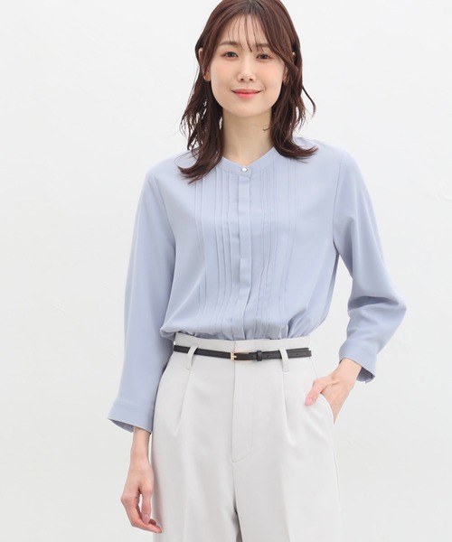 Honeys(ハニーズ)の「8分袖ピンタックブラウス(シャツ/ブラウス・レディース・ホワイト/ライトグレー/ブラック/サックスブルー/ライトピンク/ピンク系その他・S/M/L/LL/3L)」の22枚目の写真