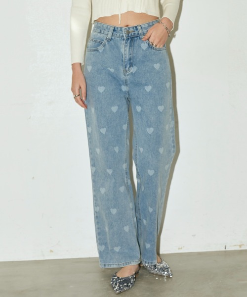 Auntie Rosa Holiday(アンティローザホリデー)の「ハートプリントデニム / サイズ展開あり(デニムパンツ・レディース・ブルー・SMALL/MEDIUM)」の8枚目の写真