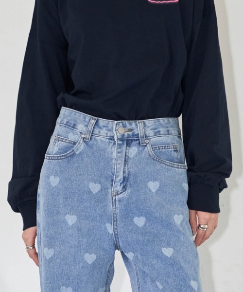 Auntie Rosa Holiday(アンティローザホリデー)の「ハートプリントデニム / サイズ展開あり(デニムパンツ・レディース・ブルー・SMALL/MEDIUM)」の4枚目の写真