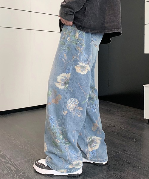 LINKABLE リンカブル　フラワーデニムパンツ(ブルー)完売品　Sサイズ LINKABLE リンカブル フラワーデニムパンツ(ブルー)完売品 Sサイズ