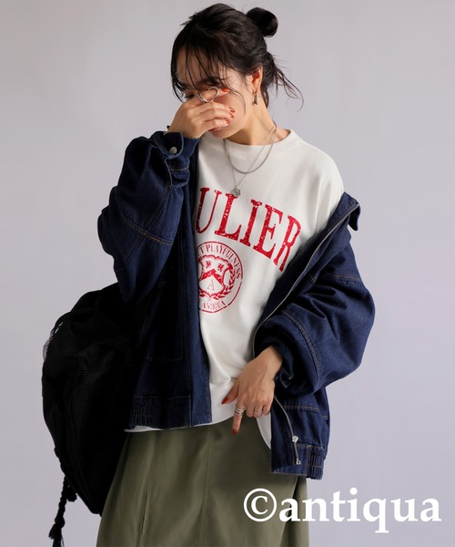 antiqua（アンティカ）の「カレッジロゴスウェット（スウェット・レディース・スミクロ/杢グレー/ブラック/ホワイト・FREE）」の7枚目の写真