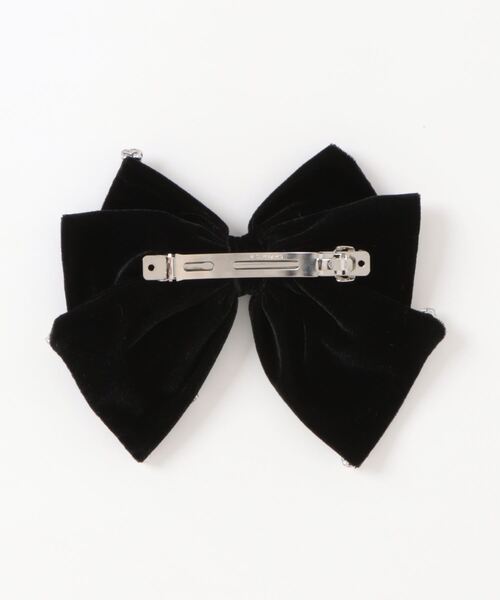 VIBGYOR Women（ヴィブジョー　ウィメン）の「【float】ベロア レイヤード リボン バレッタ（バレッタ/ヘアクリップ・レディース・ブラック・FREE）」の4枚目の写真