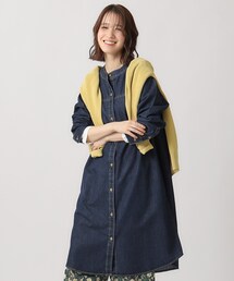 ◆【洗える/M-LL】大人カジュアルな着こなしに。柔らかデニムシャツワンピース