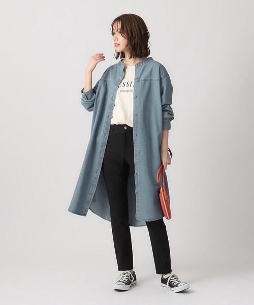 SHOO・LA・RUE（シューラルー）の「◆【洗える/M-LL】大人カジュアルな着こなしに。柔らかデニムシャツワンピース（ワンピース・レディース・ネイビー/ライトブルー・02/03/04）」の3枚目の写真