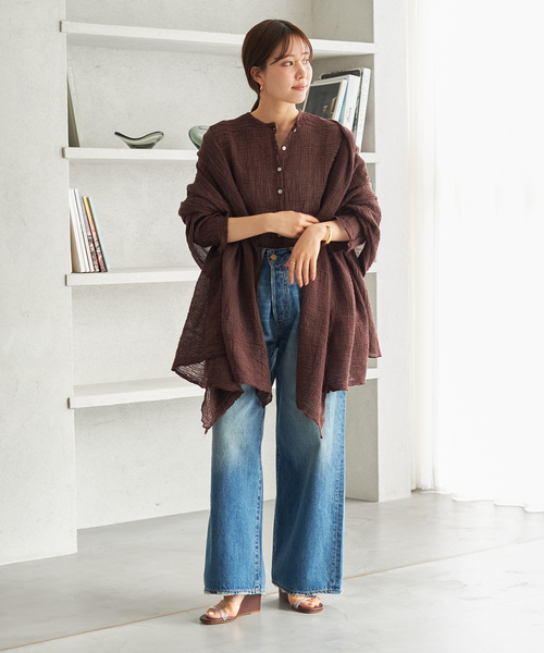 plage(プラージュ)の「《追加》【LES ATELIERS FRANCAIS DE CONFECTION】別注 2WAY ブラウス(シャツ/ブラウス・レディース・ブラック/アイボリー/チョコ・FREE)」の21枚目の写真