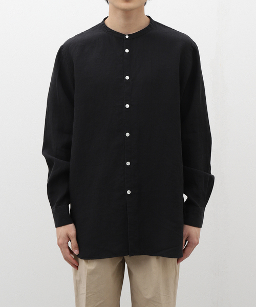 EDIFICE(エディフィス)の「【:colon / コロン】CSH-5 Highcount Linen HenlyNeck SH(シャツ/ブラウス・メンズ・ブラウン/ブラック・1/3)」の1枚目の写真