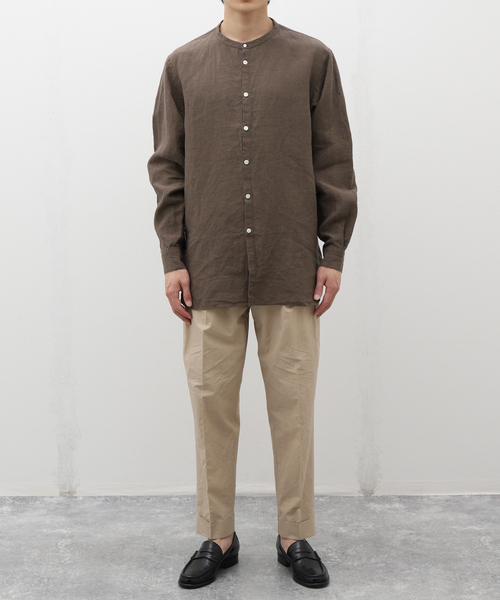 EDIFICE(エディフィス)の「【:colon / コロン】CSH-5 Highcount Linen HenlyNeck SH(シャツ/ブラウス・メンズ・ブラウン/ブラック・1/3)」の15枚目の写真
