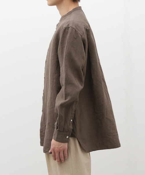 EDIFICE(エディフィス)の「【:colon / コロン】CSH-5 Highcount Linen HenlyNeck SH(シャツ/ブラウス・メンズ・ブラウン/ブラック・1/3)」の11枚目の写真