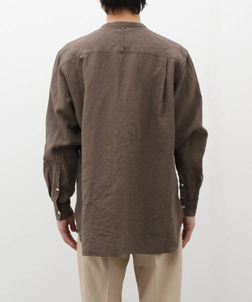 EDIFICE(エディフィス)の「【:colon / コロン】CSH-5 Highcount Linen HenlyNeck SH(シャツ/ブラウス・メンズ・ブラウン/ブラック・1/3)」の12枚目の写真