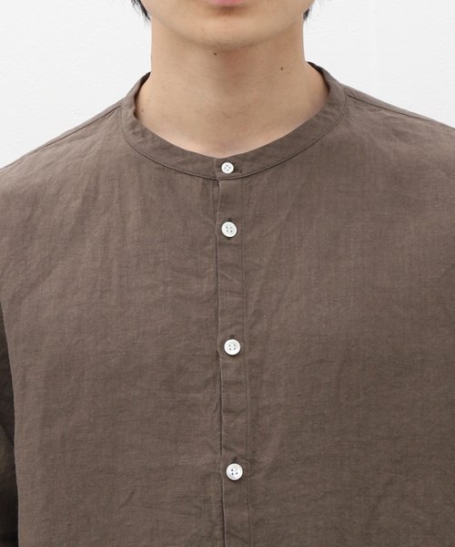 EDIFICE(エディフィス)の「【:colon / コロン】CSH-5 Highcount Linen HenlyNeck SH(シャツ/ブラウス・メンズ・ブラウン/ブラック・1/3)」の13枚目の写真