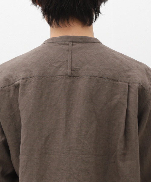 EDIFICE(エディフィス)の「【:colon / コロン】CSH-5 Highcount Linen HenlyNeck SH(シャツ/ブラウス・メンズ・ブラウン/ブラック・1/3)」の14枚目の写真