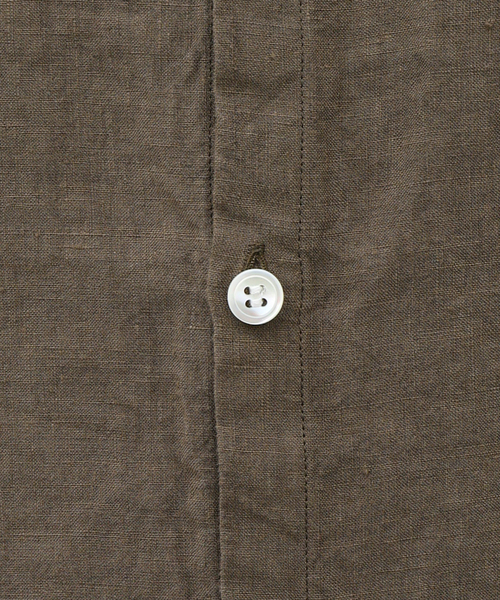 EDIFICE(エディフィス)の「【:colon / コロン】CSH-5 Highcount Linen HenlyNeck SH(シャツ/ブラウス・メンズ・ブラウン/ブラック・1/3)」の3枚目の写真