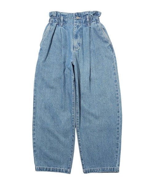 MILKFED.（ミルクフェド）の「WIDE TUCK PANTS（デニムパンツ・レディース・ライトインディゴブルー/ブラック/オフホワイト・M/S）」の10枚目の写真