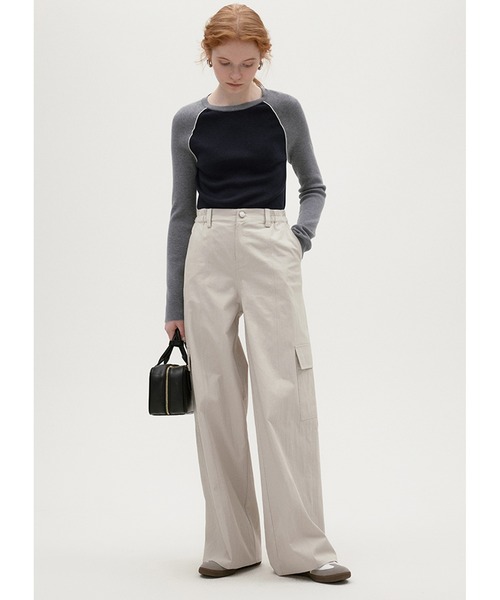 Fano Studios(ファノ ストゥディオズ)の「ハイウエストストレートカーゴパンツ FC24K020【Fano Studios】(スラックス・レディース・グレイッシュベージュ・L/M/S)」の3枚目の写真