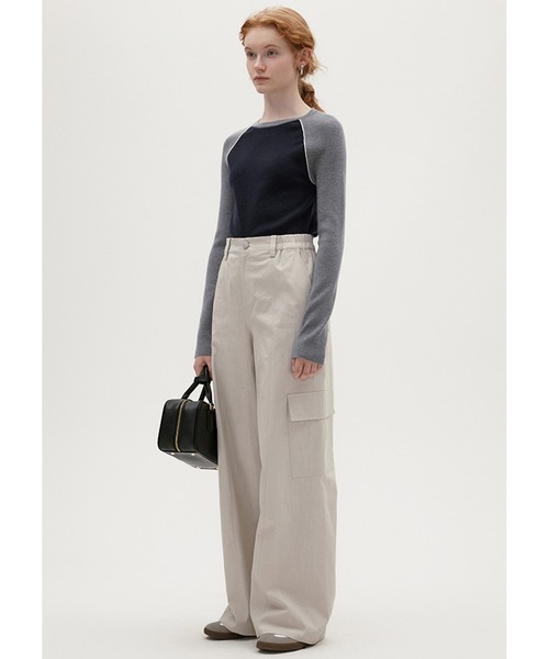 Fano Studios(ファノ ストゥディオズ)の「ハイウエストストレートカーゴパンツ FC24K020【Fano Studios】(スラックス・レディース・グレイッシュベージュ・L/M/S)」の4枚目の写真