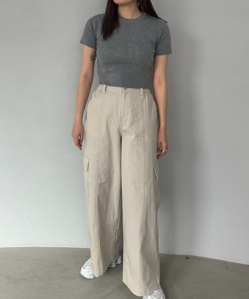 Fano Studios(ファノ ストゥディオズ)の「ハイウエストストレートカーゴパンツ FC24K020【Fano Studios】(スラックス・レディース・グレイッシュベージュ・L/M/S)」の16枚目の写真