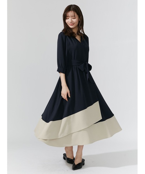TONAL（トーナル）の「バイカラーカシュクールリボンフレア