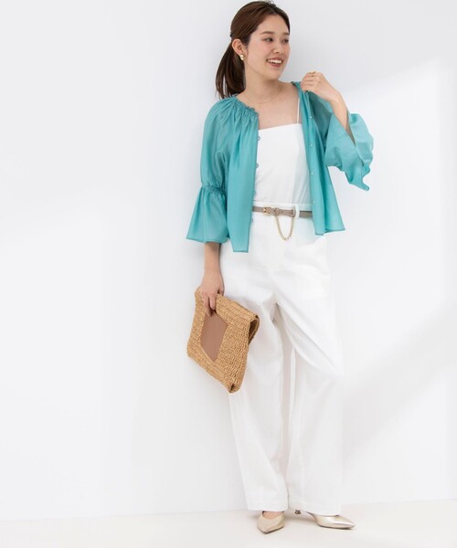 NOLLEY’S（ノーリーズ）の「ソフトオーガンジー2WAYブラウス（シャツ/ブラウス・レディース・ブラック/ミント/サックスブルー/ベビーピンク・36/38）」の11枚目の写真
