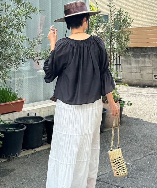 NOLLEY’S（ノーリーズ）の「ソフトオーガンジー2WAYブラウス（シャツ/ブラウス・レディース・ブラック/ミント/サックスブルー/ベビーピンク・36/38）」の18枚目の写真