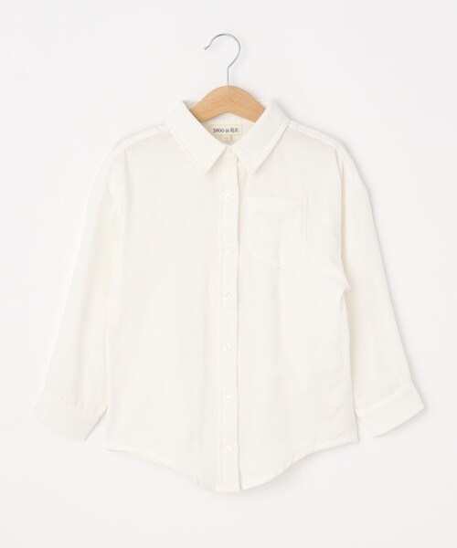 SHOO・LA・RUE(シューラルー)の「◆【110-140cm/リンク】ダブルガーゼオーバーシャツ(シャツ/ブラウス・キッズ・ネイビー系1/ホワイト/グレー系2・14/13/12/11)」の1枚目の写真