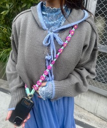 HELLO.SANFRANCISCO（ハローサンフランシスコ）の「【HELLO.SANFRANCISCO/ハローサンフランシスコ】手編みライクカラフルフラワースマホショルダー（スマホグッズ）」