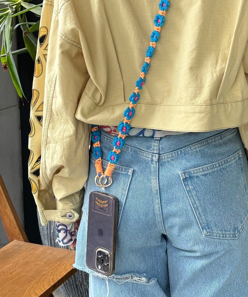 スマホ水筒ショルダー　サンダル　薔薇　手描き　トールペイント totee(マルチホルダー)｜uzu. さんコラボキット | ［hus:］フース