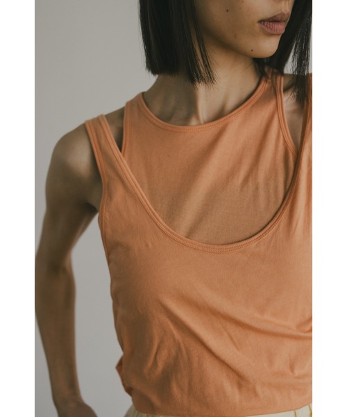 STYLEMIXER（スタイルミキサー）の「2WAYレイヤータンク（タンクトップ・レディース・オレンジ/ホワイト/ブラック・FREE）」の6枚目の写真