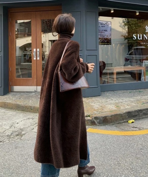 Miniministore(ミニミニストア)の「シャギーロングニットカーディガン 韓国風(カーディガン/ボレロ・レディース・ダークブラウン/ブラック/ダークグレー/アイボリー・FREE)」の20枚目の写真