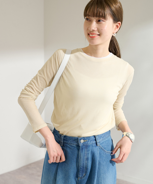 FRAMeWORK（フレームワーク）の「≪追加≫レイヤードL/Tee+TANK2（Tシャツ/カットソー・レディース・クリアイエロー/グレー・FREE）」の2枚目の写真