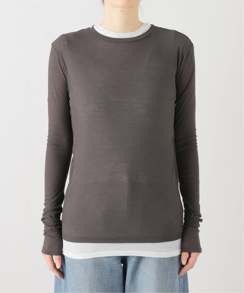 FRAMeWORK（フレームワーク）の「≪追加≫レイヤードL/Tee+TANK2（Tシャツ/カットソー・レディース・クリアイエロー/グレー・FREE）」の19枚目の写真