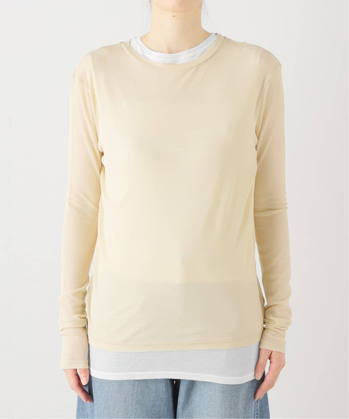 FRAMeWORK（フレームワーク）の「≪追加≫レイヤードL/Tee+TANK2（Tシャツ/カットソー・レディース・クリアイエロー/グレー・FREE）」の8枚目の写真